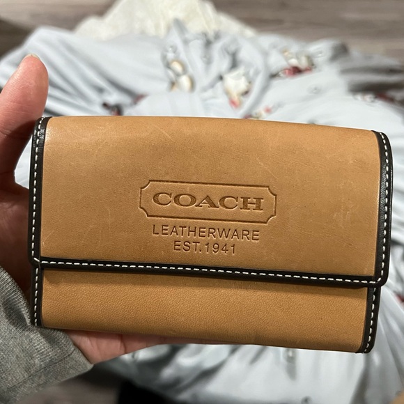 Coach Leather Wallet Keychain - Picture 1 of 8
